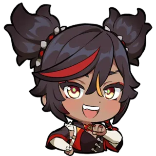 😁 Xinyan Genshin Impact personagem de videogame, anime, Xinyan, Genshin Impact, fofo, adesivo telegram sticker