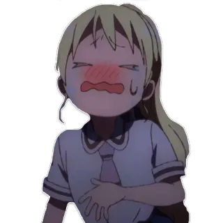 😭 Anime, Desenho animado, Garota, Cabelo loiro, Emocional, Chorando, Adesivo telegram sticker