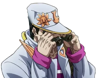 🔭 Jotaro Kujo JoJo's Bizarre Adventure Anime, Fernglas, Hut, Manga, Jotaro whatsapp sticker