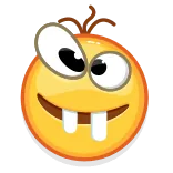🤪 cartoon, emoji, funny, orange, googly eyes whatsapp sticker