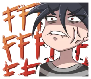 😤 FFFFFFFFF Animé, Manga, Dessin animé, Stress, Frustration, Cri telegram sticker
