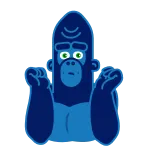 🤷‍♂️ Gorila, Animal, Desenho animado, Macaco, Fofo telegram sticker