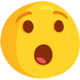 😯 Emoji, Surpris, Choqué, Visage, Jaune, Expression telegram sticker