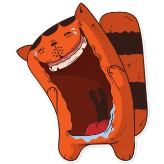 😂 แมว, หัวเราะ, สัตว์, มีความสุข, ตลก, สติกเกอร์, การ์ตูน telegram sticker