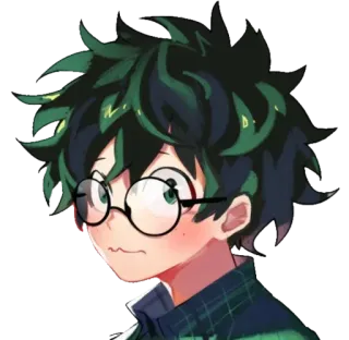 😓 Izuku Midoriya My Hero Academia Izuku Midoriya, My Hero Academia, anime, character, manga whatsapp sticker
