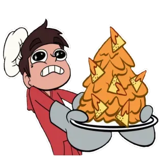 🍕 Marco Diaz Star vs. the Forces of Evil Cartoon, Koch, Essen, Figur, Teller, Nachos whatsapp sticker