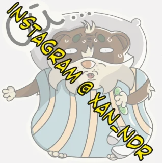 🙄 INSTAGRAM @XAN-NDR Мультфильм, Хомяк, Сонный, Инстаграм, Социальные сети, Персонаж whatsapp sticker