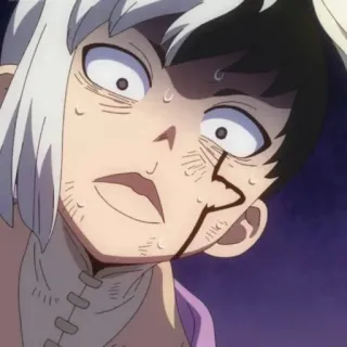😓 anime, shocked, face, character telegram sticker