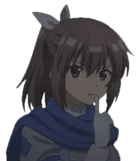 🤭 动漫, 女孩, 嘘, 安静, 手指, 可爱 telegram sticker
