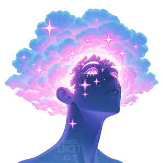 🌌 acute emotion art portrait, fantasy, galaxy, clouds, stars telegram sticker