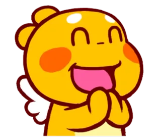 🌝 Мультик, Милый, Желтый, Ангел, Счастливый, Персонаж whatsapp sticker