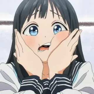 🍥 Anime, Garota, Desenho animado, Personagem, Fofo, Olhos azuis telegram sticker