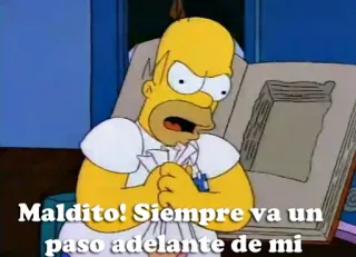 😡 Homer Simpson The Simpsons Maldito! Siempre va un paso adelante de mi 호머 심슨, 심슨 가족, 만화, 화난, 스페인어 telegram sticker
