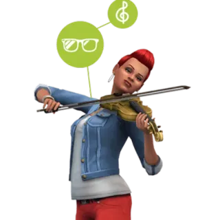 🎻 violin, music, sims, video game, character telegram sticker