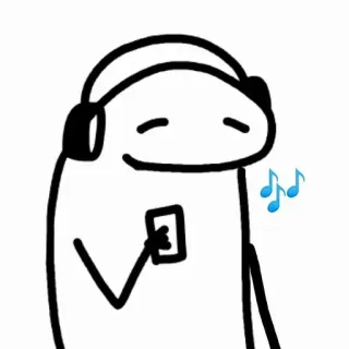 🙉 florkofcows, koptelefoon, muziek, dansen, streepjesfiguur, luisteren, cartoon telegram sticker