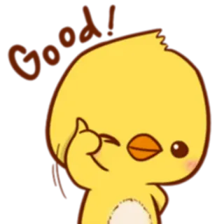 👍 Good! pintinho, bom, fofo, positivo, animal, pássaro telegram sticker