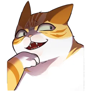 😈 kucing, binatang, stiker, meme, lucu, kucing tabby oranye telegram sticker