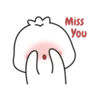 😖 Miss You lindo, te echo de menos, amor, sticker, dibujos animados, sonrojo whatsapp sticker