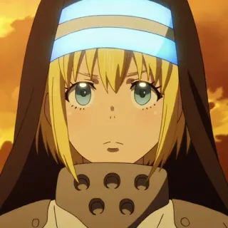 🧯 Iris Fire Force anime, Fire Force, Iris, nun, character, blonde, blue eyes telegram sticker