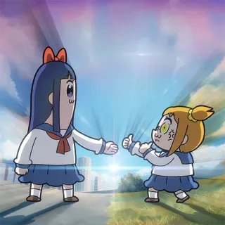 🤝 Popuko and Pipimi Pop Team Epic Pop Team Epic, Anime, Popuko, Pipimi, süß, wütend telegram sticker