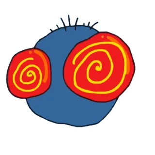 👀 cartoon, fly, swirl eyes, bug, insect, googly eyes telegram sticker