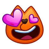 😍 gato, amor, olhos de coração, emoji, fofo, desenho animado whatsapp sticker