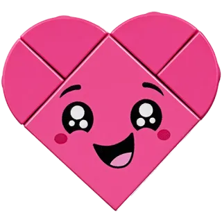 ❤️ cuore, amore, kawaii, carino, rosa, emoji telegram sticker