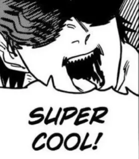 🤍 SUPER COOL! super, cool, anime, manga, espressione whatsapp sticker