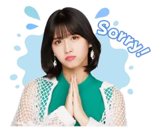 🙏 Sorry! desculpa, perdão, súplica, fofo/a, mulher, gesto, arrependimento whatsapp sticker
