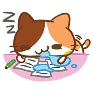 💤 猫, かわいい, だるい, 可愛い, 眠い, 紙, 疲れた telegram sticker