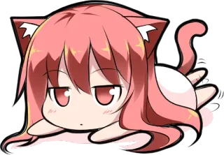 😐 Catgirl, Anime, Kawaii, Chibi, Manga, Carino, Neko whatsapp sticker