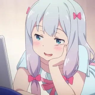🥰 anime, girl, cute, bows, smug telegram sticker