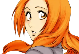 😟 Orihime Inoue Bleach anime, girl, orange hair, Orihime, Bleach, character telegram sticker