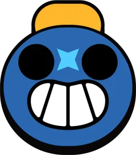 💣 cartoon, blue, game, face, star telegram sticker
