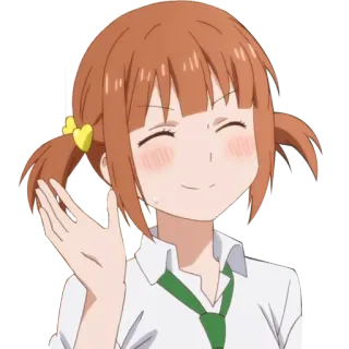 👋 anime, girl, cute, smiling, cartoon telegram sticker