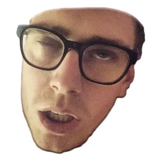 😴 persona, cara, gafas, retrato telegram sticker