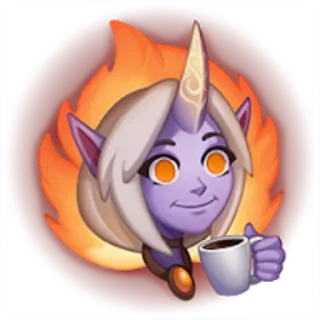 🤬 Soraka League of Legends soraka, league of legends, lol, cup, emoji, sticker, coffee telegram sticker