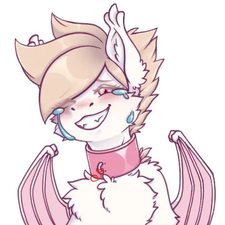 🥲 bat, crying, anthropomorphic, fantasy, wings, sad telegram sticker