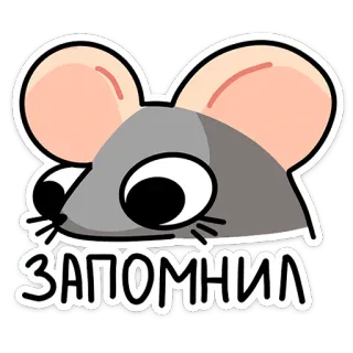 😒 ЗАПОМНИЛ souris, dessin animé, animal, mignon, autocollant, mémorisé telegram sticker