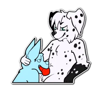 💦 perro, dálmata, peludo, antropomórfico, dibujo animado, animal, pegatina whatsapp sticker