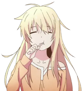 😪 anime, girl, cartoon, blonde, character telegram sticker