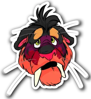 😢 adesivo, desenho animado, animal, triste, personagem, ilustração telegram sticker