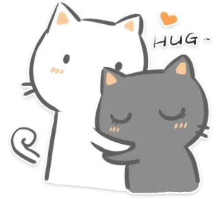 ❤ HUG koty, przytulanie, miłość, słodkie, zwierzęta telegram sticker