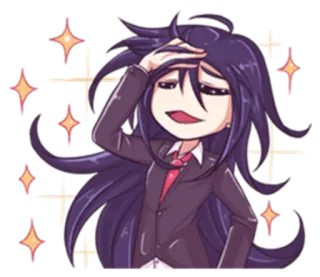 😎 anime, cartoon, sparkle, cute, tired, suit, manga, chibi telegram sticker