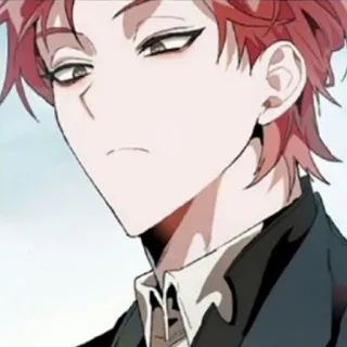 🥀 anime, manga, character, red hair, serious, cartoon telegram sticker
