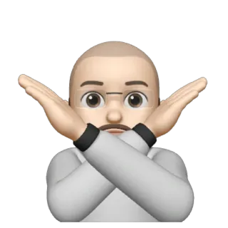💥 Stopp, Nein, Ablehnung, Verschränkte Arme, Emoji whatsapp sticker