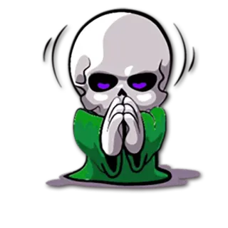 🙏 해골, 두개골, 만화, 유령, 초자연 telegram sticker