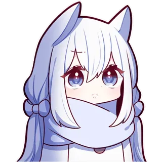 😐 Аниме, Милый, Мультфильм, Кошачьи ушки, Кавай, Манга, Цифровое искусство telegram sticker