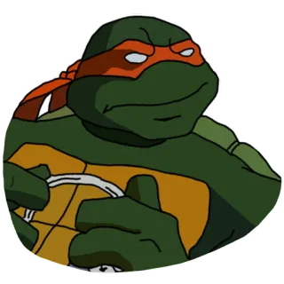 🤨 Michelangelo Teenage Mutant Ninja Turtles アニメ, 忍者, カメ, TMNT, ミケランジェロ telegram sticker