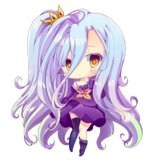 🎀 Shiro No Game No Life anime, chibi, cute, video game, character whatsapp sticker